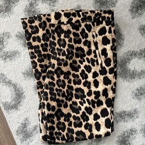 Zara Leopard Print Trendy Animal Print Crop Dress Pant Size M